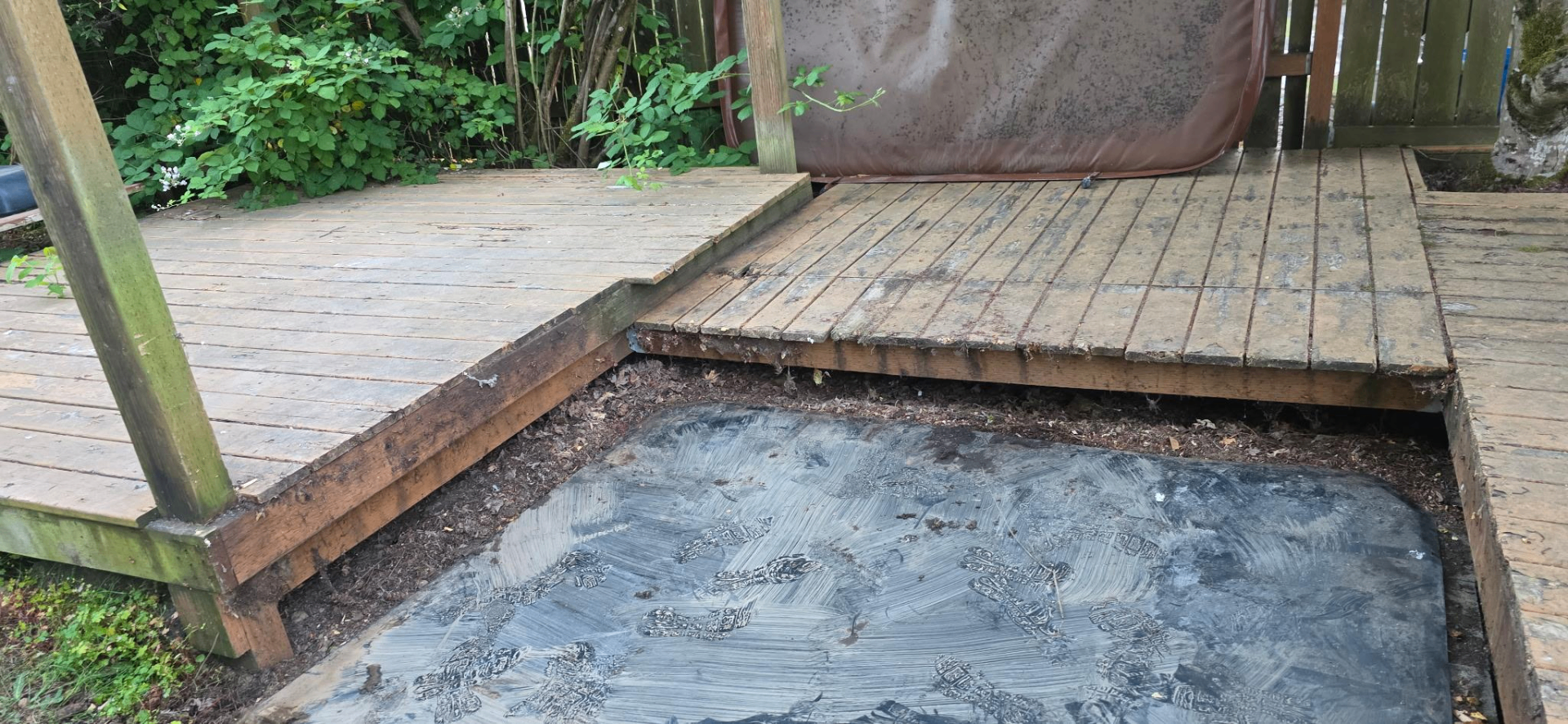 After: Hot tub gone — deck cleared and ready